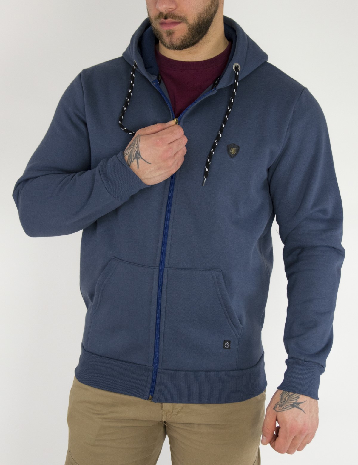 Everbest ανδρική Plus Size μπλε Indigo ζακέτα φούτερ 2310130M φωτογραφία